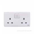 2 Gang Switch 13A BS Power Outlet safety